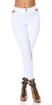 White Highwaist Jeans with cut-out White