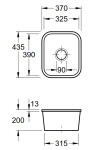 VILLEROY & BOCH VILLEROY & BOCH - Keramický drez Villeroy &amp; Boch podstavný Cisterna 45, 670401J0 Chromit 670401J0