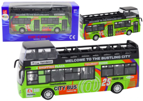 Mamido Turistický dvojposchodový autobus 1:32 s otváracími dverami zelený