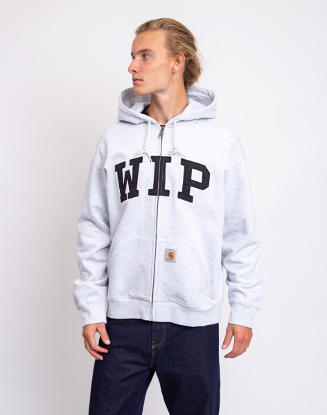Carhartt WIP Hooded WIP Sweat Jacket Ash Heather stone washed L