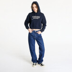 Mikina Tommy Jeans Relaxed Cropped Script Hoodie Blue L