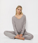 TIMELESS SENSUALITY - Mäkký modalový pyžamový set s čipkou Triumph Silent Grey 42