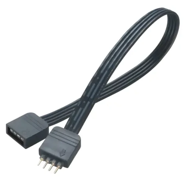Akasa predlžovací kábel pre LED pásky čierny / Kábel / RGB 4pin / 50 cm (AK-CBLD01-50BK)