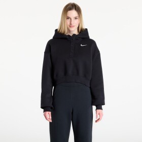 Mikina Nike Sportswear Phoenix Fleece Women's Oversized Cropped Henley Hoodie Black/ Sail XS