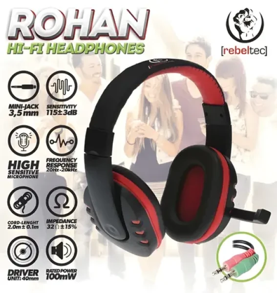Rohan PC slúchadlá s mikrofónom / Slúchadlá / Stereo / 2x Jack 3,5mm (in/out) (RBLSLU00032)