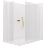 CERANO - Sprchová zástena Walk-in Crystal TL/P - 8 mm - bezvzperový systém - zlatá, ryhované sklo - 120x120x200 CER-8050BD5832