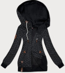 Čierna dámska mikina na zips s kapucňou a sťahovacou šnúrkou (2306) odstíny černé L (40)