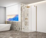 GELCO TRINITY GOLD štvrťkruhový kút 900x900 ľavý, číre sklo, GT6590CL-G GT6590CL-G