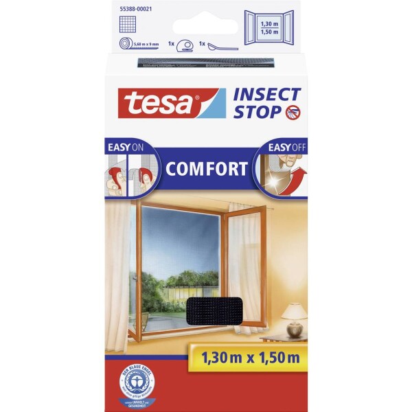 Tesa COMFORT 55388-00021-01 sieťka proti hmyzu (š x v) 1500 mm x 1300 mm antracitová 1 ks; 55388-00021-01