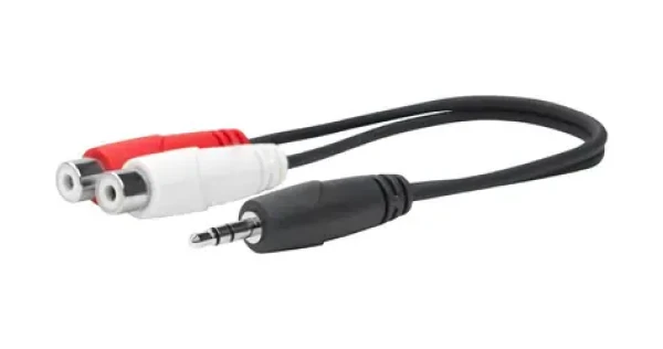 VivoLink redukcia 3,5 mm Jack(M) - 2x RCA(F) čierna / Redukcia / 0,2 m (PROMJMRCAF0.2)