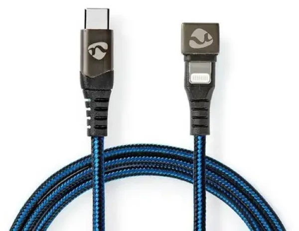 Nedis Lightning kábel 1 m / Dátový kábel / USB-C (M) - Lightning 8-pin (M) / USB 2.0 / 480 Mbps / 60 W / opletený (GCTB39650AL10)