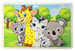 Rappa Drevené puzzle zvieratká