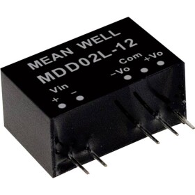 MEAN WELL MDD02N-05 DC / DC menič napätia, modul 200 mA 2 W Počet výstupov: 2 x; MDD02N-05