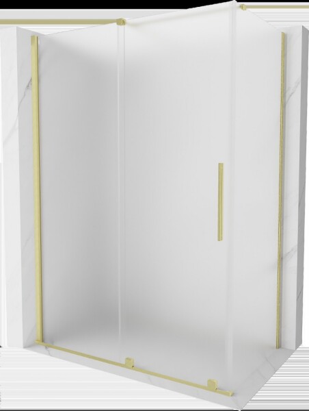 MEXEN/S - Velár sprchovací kút, posuvné dvere 160 x 85, dekor, zlato kartáčovaná 871-160-085-31-55