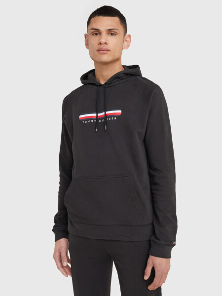 Pánska mikina SEACELL SIGNATURE TAPE HOODY UM0UM02385BDS čierna Tommy Hilfiger