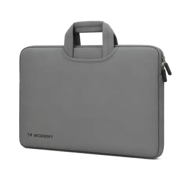 Wozinsky WNT-15G šedá / Taška na notebook / 15,6" / zaťahovacie neoprénové držadlo