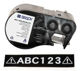 BRADY páska pre tlačiarne M410/BMP41/M510/BMP51/BMP53/M511 čierna/biela / Páska do tlačiarne štítkov / Vinylová / 2,54 cm (M4C-1000-595-BK-WT)