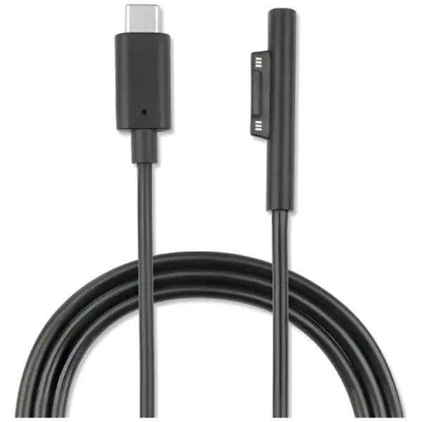 4smarts Connect Cable USB-C 5A Microsoft Surface čierna / Napájací kábel / 1 m / 100 W PD / Nylonový opletený (468683)