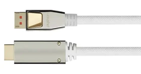 Python DisplayPort 1.4 na HDMI 2.0 kábel 1 m biely / Adaptér kábel / nylonový oplet (GC-M0221)