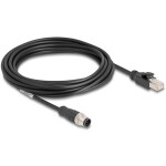 Delock 80811 RJ45 / M12 sieťové káble, prepojovacie káble CAT 5e S/FTP 5.00 m čierna 1 ks; 80811