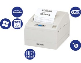 Citizen CT-S4000 / pokladničná / 112mm / Termotlačiareň / 203dpi / USB / rezačka / zdroj / biela (CTS4000USBWH)