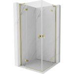 MEXEN/S - Mist-H L Duo sprchovací kút dvere krídlové 85 x 85, transparent, zlato 8A5L-085L-085P-50-00
