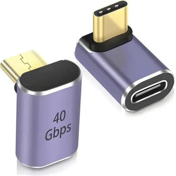 PremiumCord Adaptér USB-C zahnutý 90 ° 40 Gbps / Adaptér / hliníkový (kur31-39)