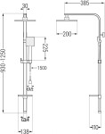 MEXEN/S - Q45 chróm sprchový stĺp 798454595-00