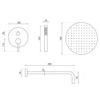 REA - Podomietková sprchová sada Foss Clif Nickel Brush + BOX REA-P5969