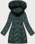Tmavo zelená dámska zimná bunda s kapucňou (2m-21308) odstíny zelené S (36)