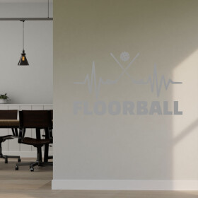 Veselá Stena Samolepka Floorball Farba: šedá, Veľkosť: 100 x 58 cm