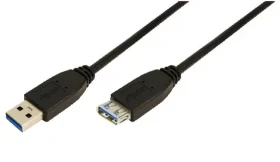 LogiLink USB-A (M) - USB-A (F) čierna / Predlžovací kábel USB 3.2 Gen1 / 2 m (CU0042)