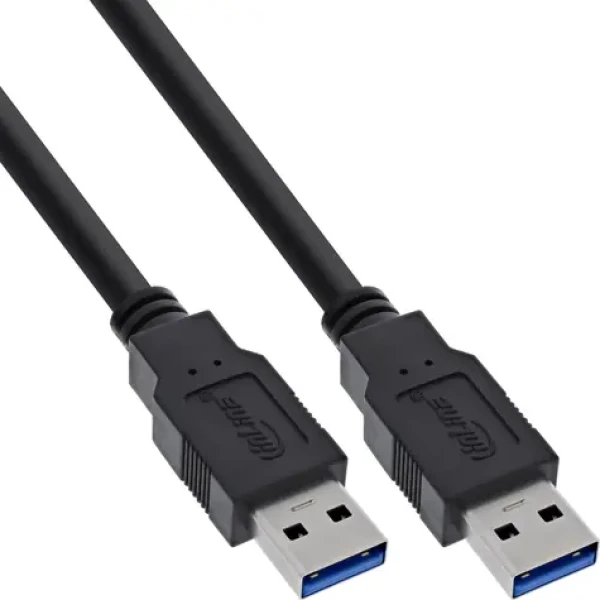 InLine USB-A - USB-A čierna / Kábel / USB 3.0 / 5 Gbit/s / 1 m (35210)