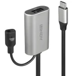 Lindy USB-C - USB-A aktívna predlžka 5m čierna / Kábel / USB 3.2 Gen 1 / 5 Gbit/s (43270)