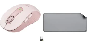 Logitech M650 ružová + Studio Series Mid Grey / Bezdrôtová myš + podložka / 2.4 GHz / Bluetooth / 1x AA