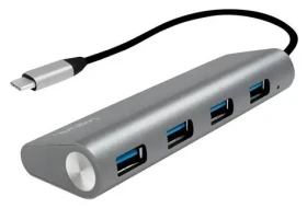 LogiLink USB-C hub 4X USB-A sivá / USB hub / USB 3.2 Gen 1 / 4 porty (UA0309)
