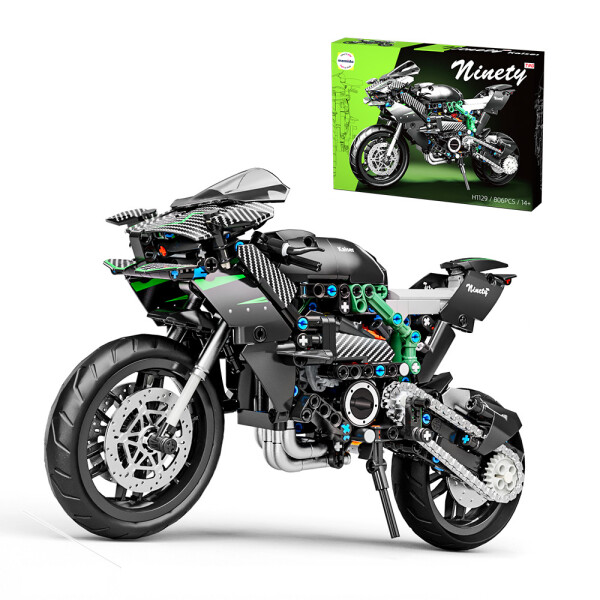 Mamido Mamido Technická stavebnica motorka Ninety 1:8 806 dielov zelená MT1613