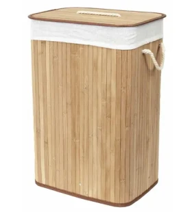 Compactor Bamboo - obdĺžnikový prírodný / Bambusový kôš na bielizeň s vekom / 40 x 30 x v60 cm (RAN5217)