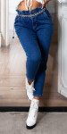 Sexy High Waist Jeans with Elastic Wais denimblue 34