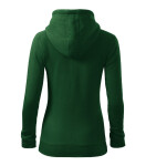 Trendy mikina na zips dámska fľaša zelená S