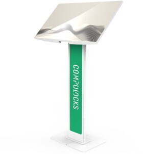 Compulocks Compulocks Brandable VESA Floor Stand for Screens Up to 32 Inches - Aufstellung - fur LCD-Display - brandable, mit grosser Basisp - weiss - Bildschirmgrosse: bis zu 81,3 cm (bis zu 32 Zoll) - Bodenaufstellung