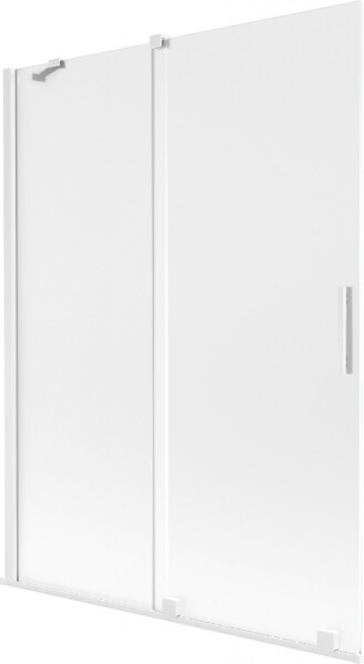MEXEN/S - Velar dvojkrídlová posuvná vaňová zástena 130 x 150, dekor, biela 896-130-000-31-20