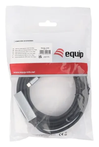 Equip 133356 čierna / Aktívny predlžovací kábel USB-C / USB 3.2 Gen 1 / 5 Gbit / s / 5 m (133356)