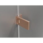 MEXEN/S - Lunar-F L sprchový kút skladacie dvere ľavá 90 x 80, transparent, meď kartáčovaná 836L-090-080-65-00-L