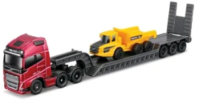 Maisto Mini pracovné stroje - Sada ťahača Volvo FH16 s prívesom + Volvo A25G