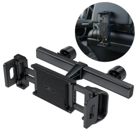 Acefast D8 čierna / Držiak na opierku hlavy pre telefón a tablet / šírka 135-230 mm