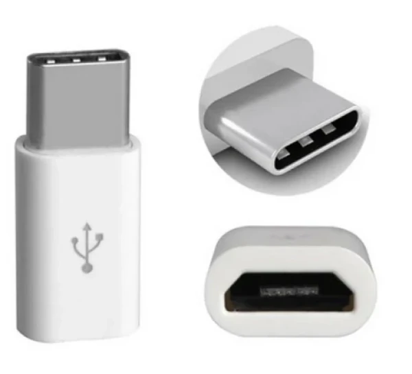 Aligator Adaptér microUSB - USB-C biely pre nabíjačky a dátové káble (SMA0465)