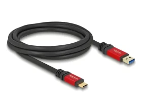 DeLock USB-A - USB-C čierna, červená / Kábel / USB 3.2 Gen 2 (10 Gbit/s) / 2 m (80618)
