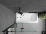 MEXEN/S - Vega obdĺžniková vaňa 180 x 80 cm s panelom + vaňová zástena 100, transparent, čierna 550118080X9210027000