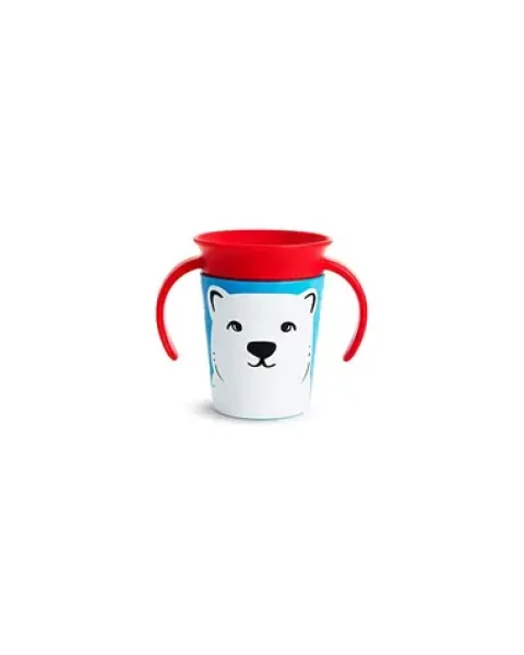 Munchkin - Juniorský hrnček WildLove 360° s uškami 177 ml - polárny medveď / od 6 mesiacov (5019090517768)
